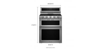 30-Inch 5 Burner Dual Fuel Double Oven Convection Range