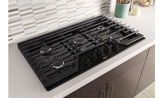 36-inch Gas Cooktop with EZ-2-Lift™ Hinged Cast-Iron Grates.