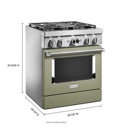 KitchenAid® 30'' Smart Commercial-Style Dual Fuel Range with 4 Burners