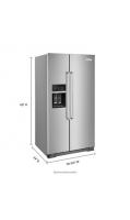 24.8 cu ft. Side-by-Side Refrigerator with Exterior Ice and Water and PrintShield™ Finish