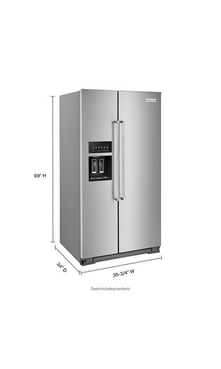 24.8 cu ft. Side-by-Side Refrigerator with Exterior Ice and Water and PrintShield™ Finish