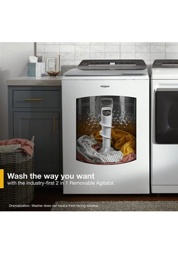 5.2 - 5.3 cu. ft. Top Load Washer with 2 in 1 Removable Agitator