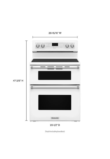 30-Inch 5 Burner Electric Double Oven Convection Range