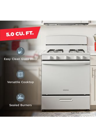 Amana® 30-inch Gas Range with Easy-Clean Glass Door