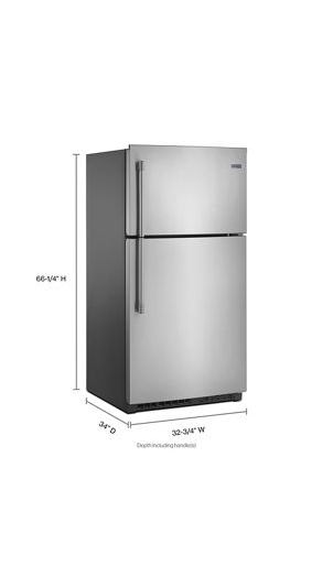 33-Inch Wide Top Freezer Refrigerator with EvenAir™ Cooling Tower- 21 Cu. Ft.