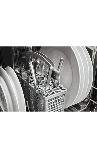 Small-Space Compact Dishwasher with Stainless Steel Tub.