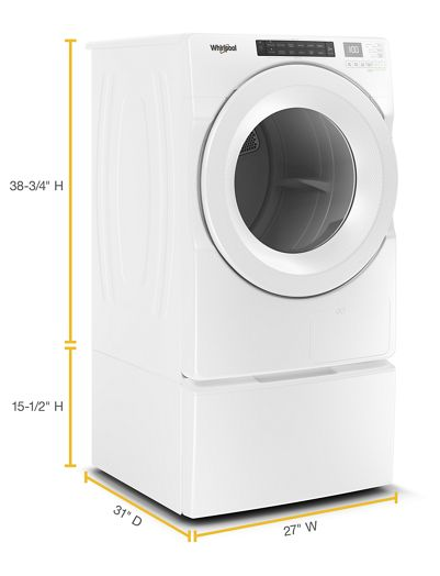 7.4 cu.ft Front Load Heat Pump Dryer with Intiutitive Touch Controls, Advanced Moisture Sensing