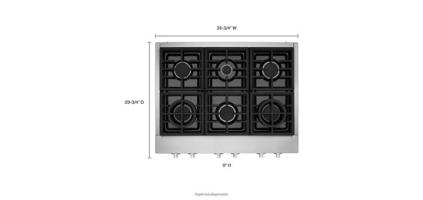 KitchenAid® 36'' 6-Burner Commercial-Style Gas Rangetop