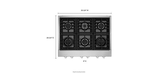 KitchenAid® 36'' 6-Burner Commercial-Style Gas Rangetop