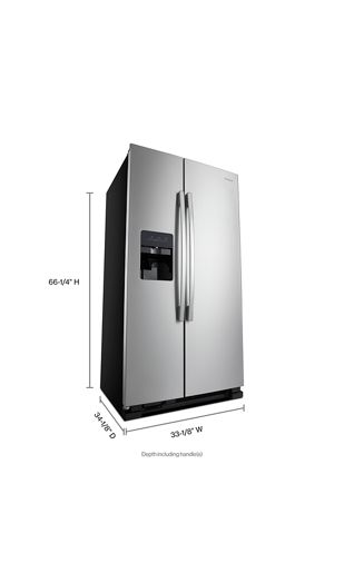 33-inch Side-by-Side Refrigerator with Dual Pad External Ice and Water Dispenser