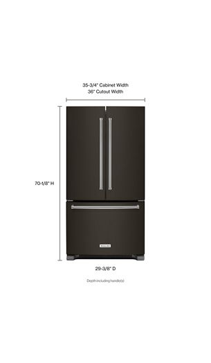 20 cu. ft. 36-Inch Width Counter-Depth French Door Refrigerator with Interior Dispensev