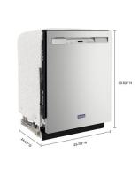 Stainless steel tub dishwasher with Dual Power Filtration