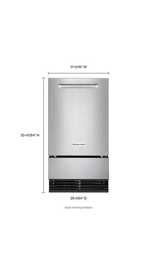 KitchenAid® 18'' Automatic Ice Maker with PrintShield™ Finish.