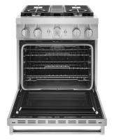 KitchenAid® 30'' Smart Commercial-Style Dual Fuel Range with 4 Burners
