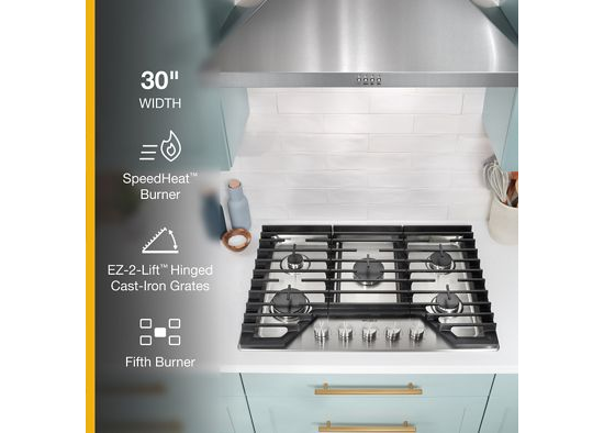 30-inch Gas Cooktop with Fifth Burner