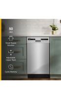 Small-Space Compact Dishwasher with Stainless Steel Tub.