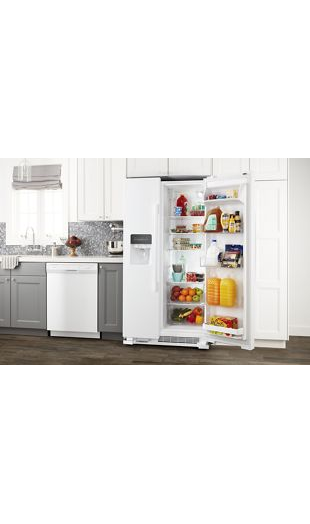33-inch Side-by-Side Refrigerator with Dual Pad External Ice and Water Dispenser