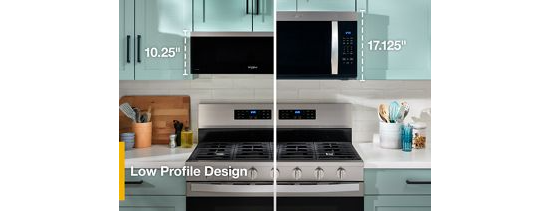 1.1 cu. ft. Smart Low Profile Microwave Hood Combination with 450 CRM 4-Speed Venting