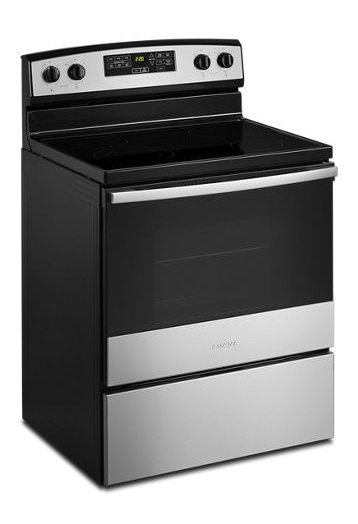30-inch Amana® Electric Range with Extra-Large Oven Window.