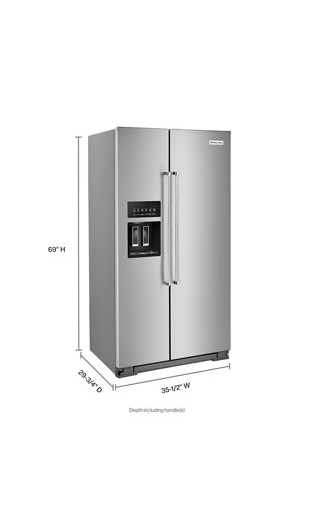 19.9 cu ft. Counter-Depth Side-by-Side Refrigerator with Exterior Ice and Water and PrintShield™ finish