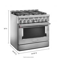 KitchenAid® 36'' Smart Commercial-Style Gas Range with 6 Burners