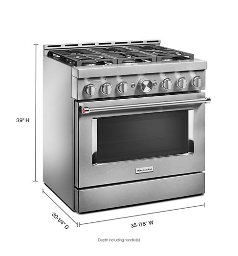 KitchenAid® 36'' Smart Commercial-Style Gas Range with 6 Burners