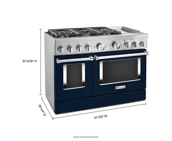 KitchenAid® 48'' Smart Commercial-Style Dual Fuel Range with Griddle