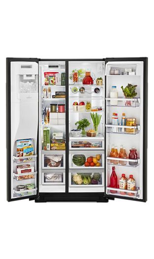 19.9 cu ft. Counter-Depth Side-by-Side Refrigerator with Exterior Ice and Water and PrintShield™ finish