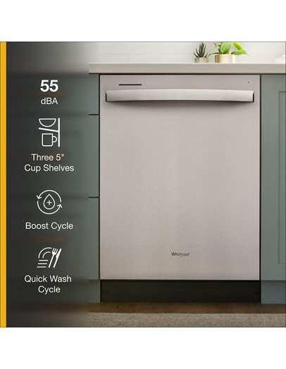 Fingerprint Resistant Quiet Dishwasher with Boost Cycle