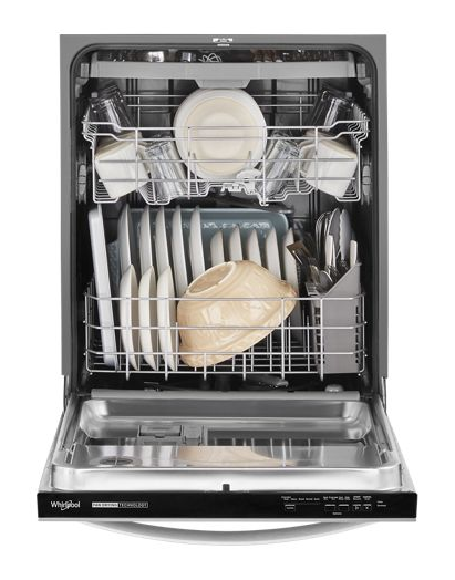 Eco Series Quiet Dishwasher with a washing 3rd Rack & Water Repellent Silverware Basket