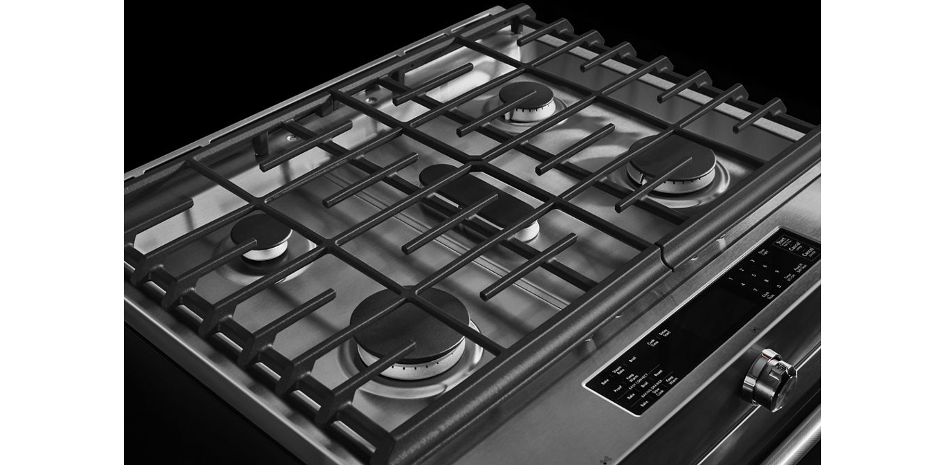 30-Inch 5-Burner Dual Fuel Convection Slide-In Range with Baking Drawer
