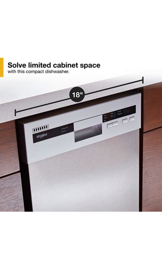 Small-Space Compact Dishwasher with Stainless Steel Tub.