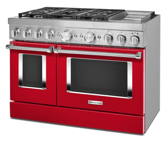 KitchenAid® 48'' Smart Commercial-Style Dual Fuel Range with Griddle