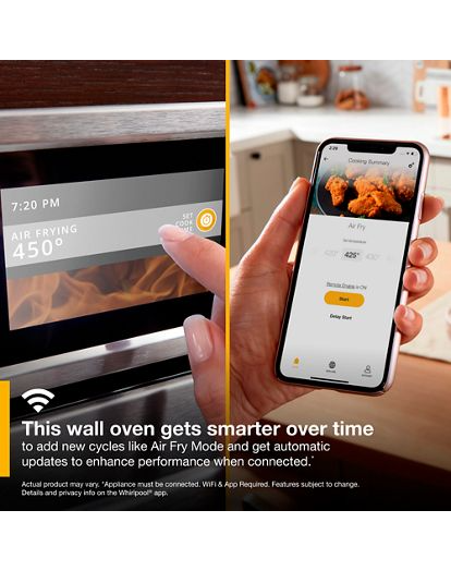 6.4 cu. ft. Smart Combination Convection Wall Oven with Air Fry, when Connected