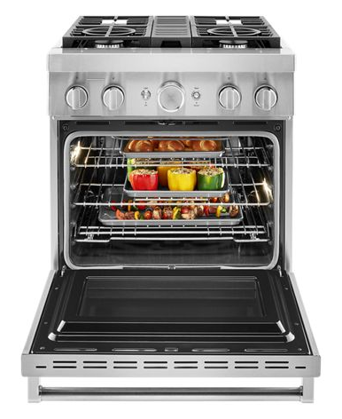 KitchenAid® 30'' Smart Commercial-Style Dual Fuel Range with 4 Burners