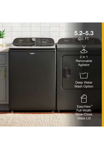5.2-5.3 Cu. Ft. Whirlpool® Top Load Washer with Removable Agitator