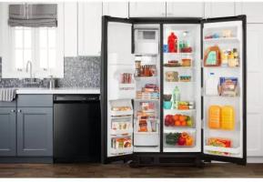 36-inch Side-by-Side Refrigerator with Dual Pad External Ice and Water Dispenser