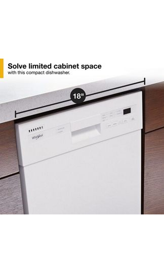 Small-Space Compact Dishwasher with Stainless Steel Tub.
