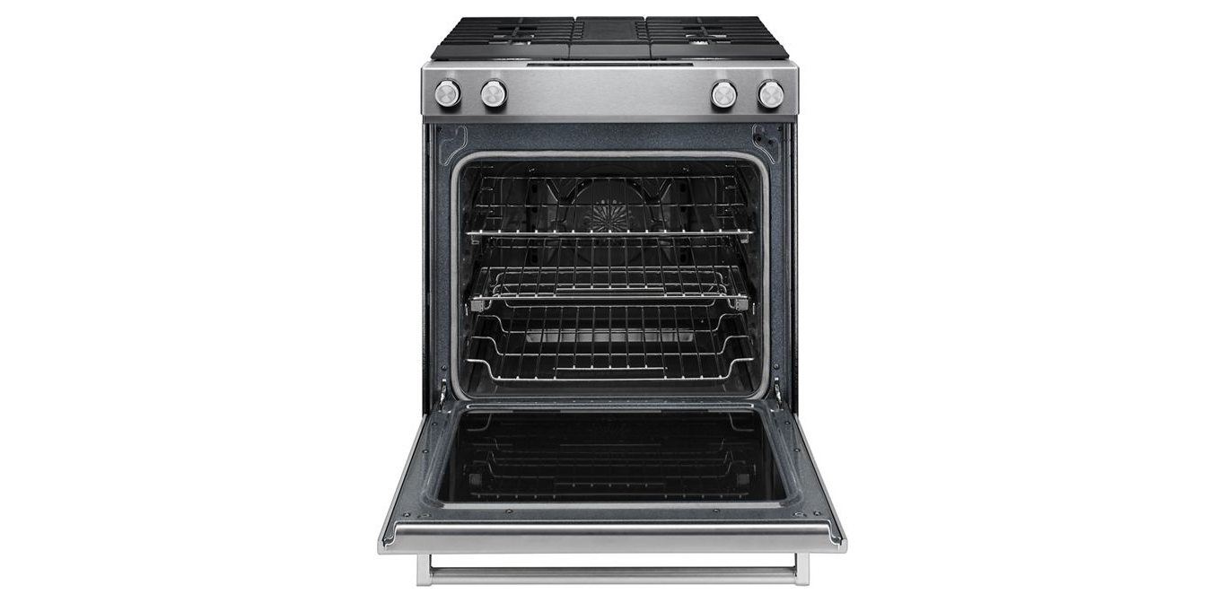 30-Inch 4-Burner Dual Fuel Downdraft Slide-In Range