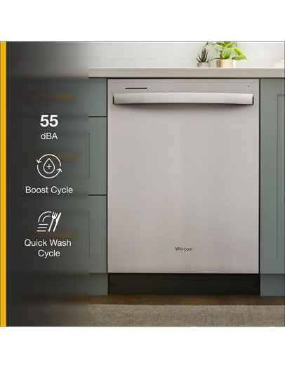 Quiet Dishwasher with Boost Cycle and Extended Soak Cycle