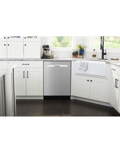 Top control dishwasher with Third Level Rack and Dual Power Filtration.
