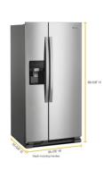 36-inch Wide Side-by-Side Refrigerator - 24 cu. ft.