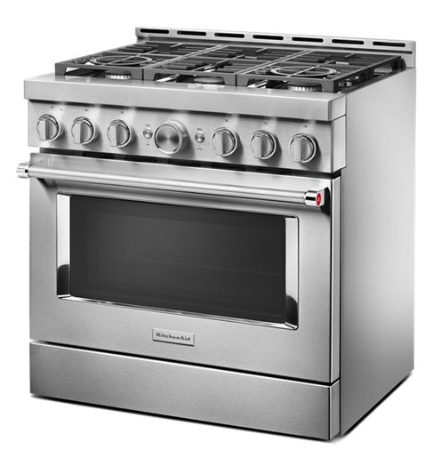 KitchenAid® 36'' Smart Commercial-Style Gas Range with 6 Burners