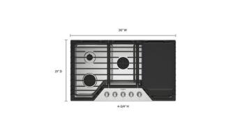 36-inch Gas Cooktop with 2-in-1 Hinged Grate to Griddle