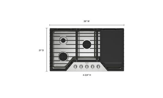 36-inch Gas Cooktop with 2-in-1 Hinged Grate to Griddle