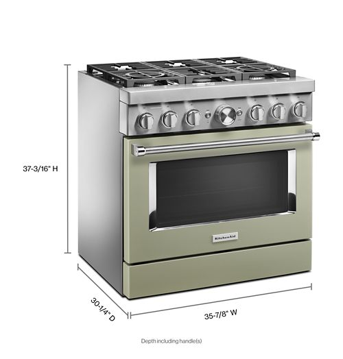 KitchenAid® 36'' Smart Commercial-Style Dual Fuel Range with 6 Burners