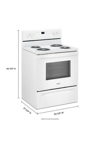 4.8 cu. ft. Electric Range with Keep Warm setting.