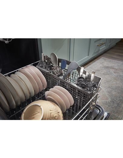 Quiet Dishwasher with Adjustable Upper Rack