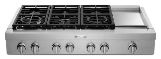 KitchenAid® 48'' 6-Burner Commercial-Style Gas Rangetop with Griddle
