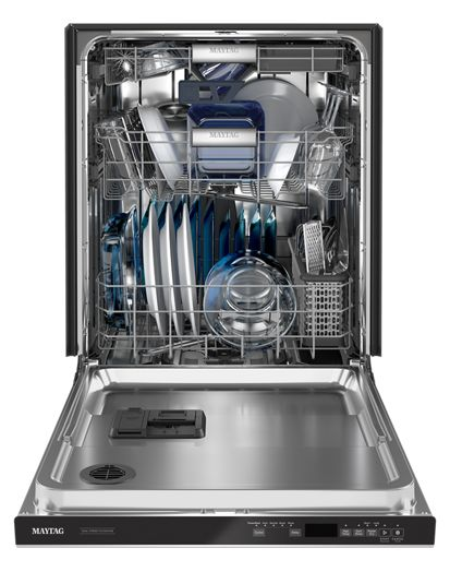 Top control dishwasher with Third Level Rack and Dual Power Filtration.